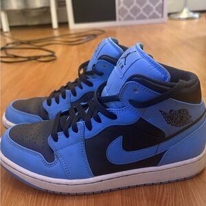 Air Jordan 1 Mid 'University Blue Black-9 men’s